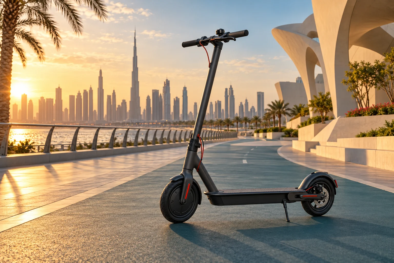 Generic electric scooter editorial illustration