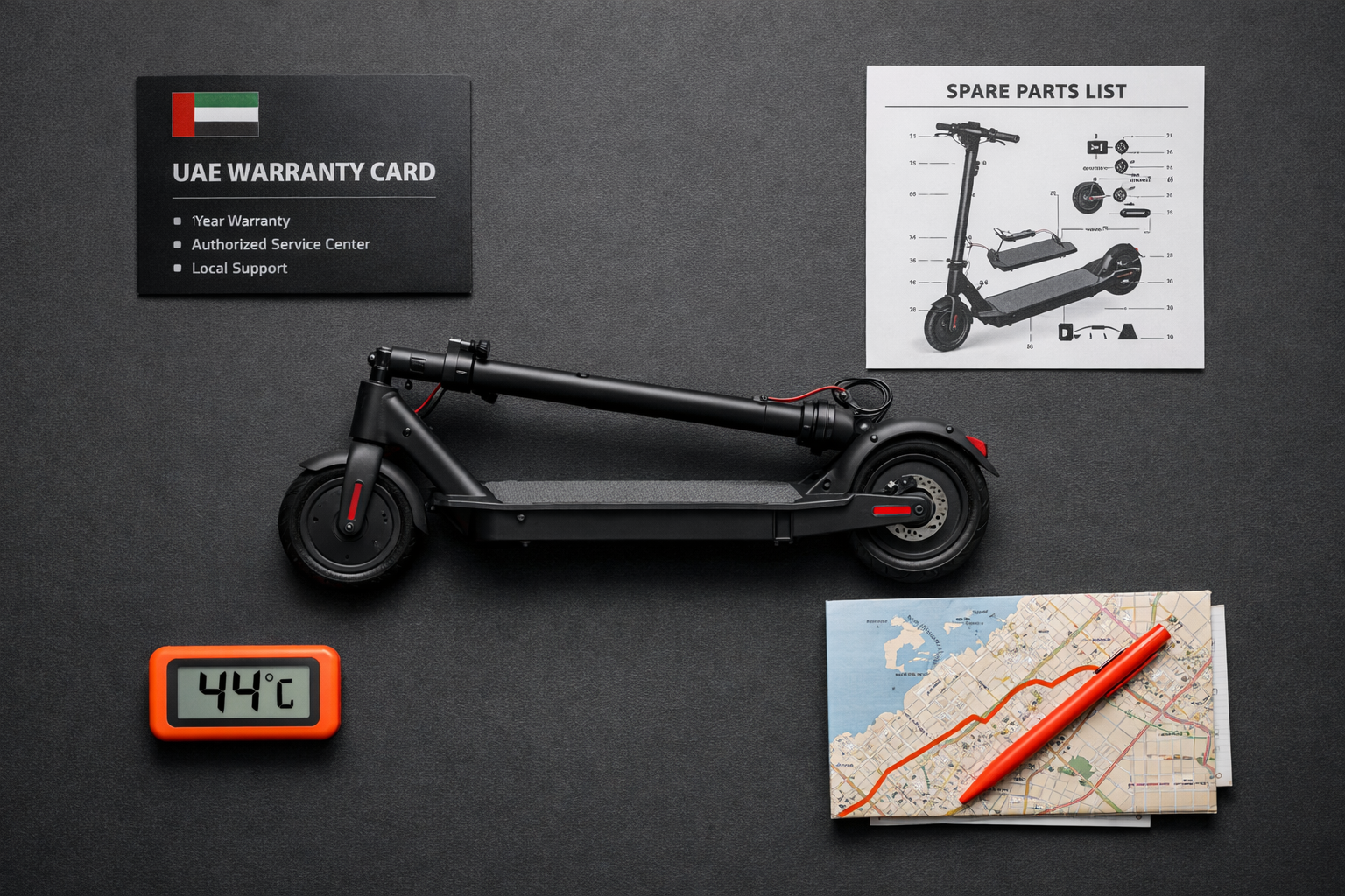 Dubai-specific e-scooter buying checklist — heat tolerance, warranty and spare parts availability in UAE