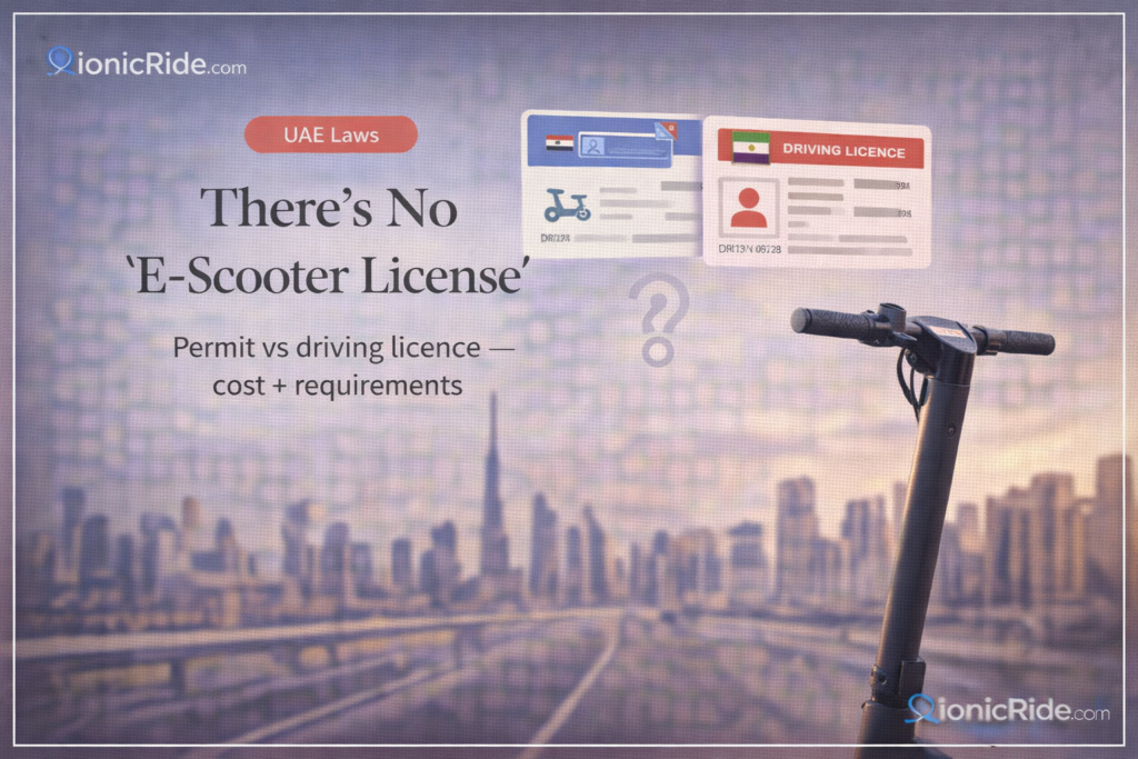 "E-scooter license Dubai 2026 featured image explaining how to apply, cost and requirements for the Dubai riding permit