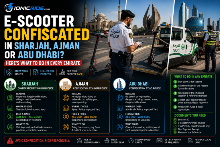 Sharjah, Ajman & Abu Dhabi E-Scooter Confiscation Rules 2026