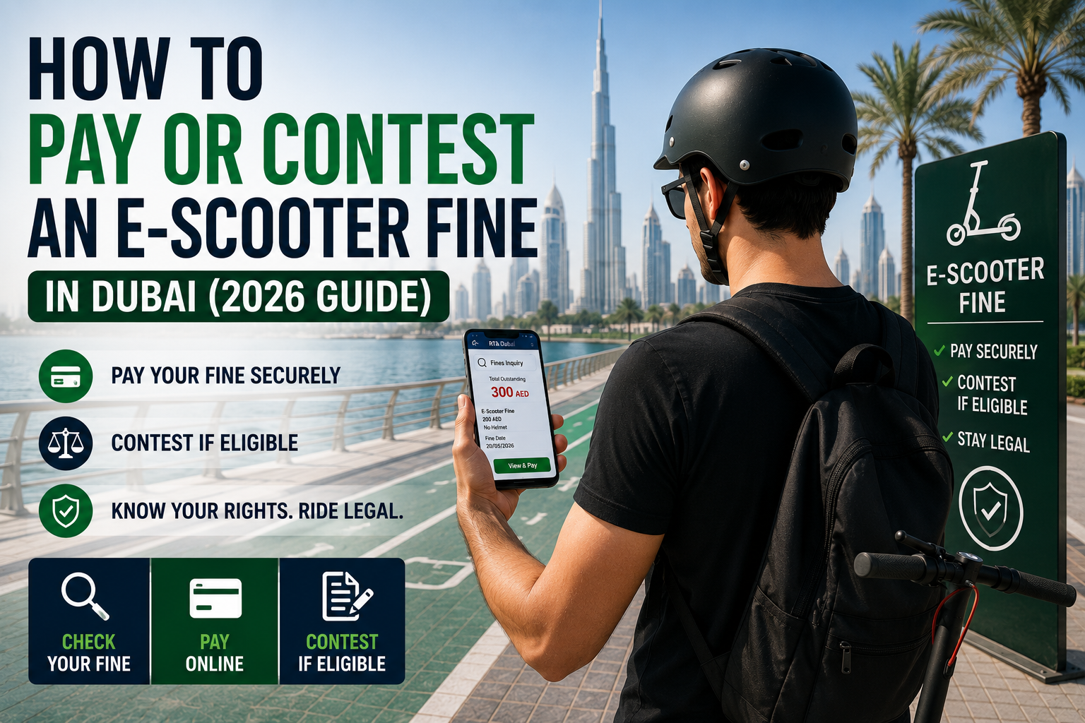 How to Pay or Contest an E-Scooter Fine in Dubai 2026 How to pay or contest an e-scooter fine in Dubai 2026 using official fine payment channels