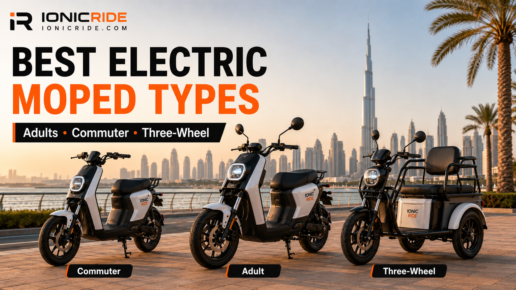 Best electric moped types in Dubai including commuter, adult and three wheel models