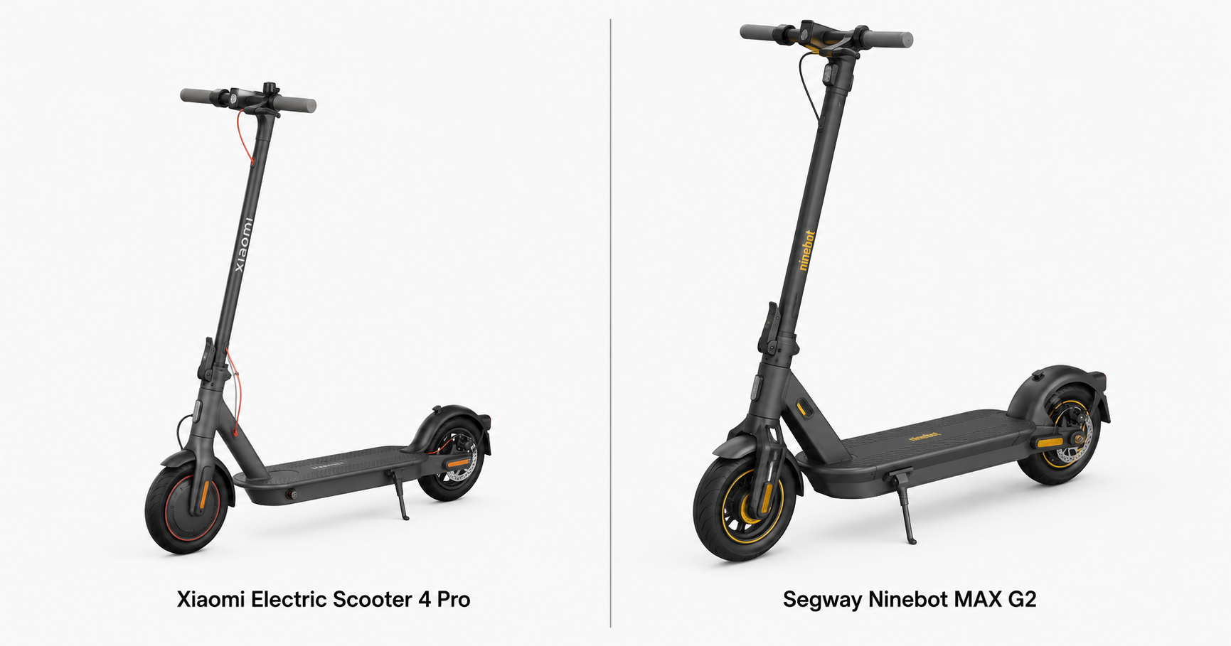 Xiaomi 4 Pro vs Segway MAX G2 Size Comparison Dubai 2026 Xiaomi Electric Scooter 4 Pro vs Segway Ninebot MAX G2 size comparison in Dubai 2026