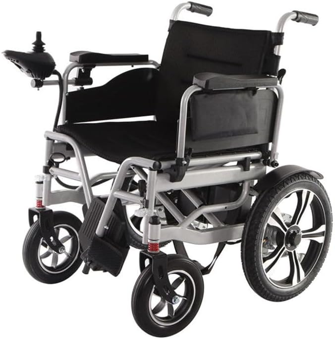 COOLBABY foldable heavy duty electric wheelchair with headrest, adjustable backrest and pedals