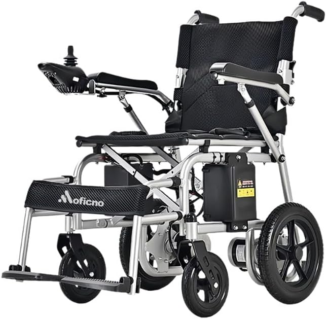 Foldable electric wheelchair for seniors with dual motors, joystick control and electromagnetic brake