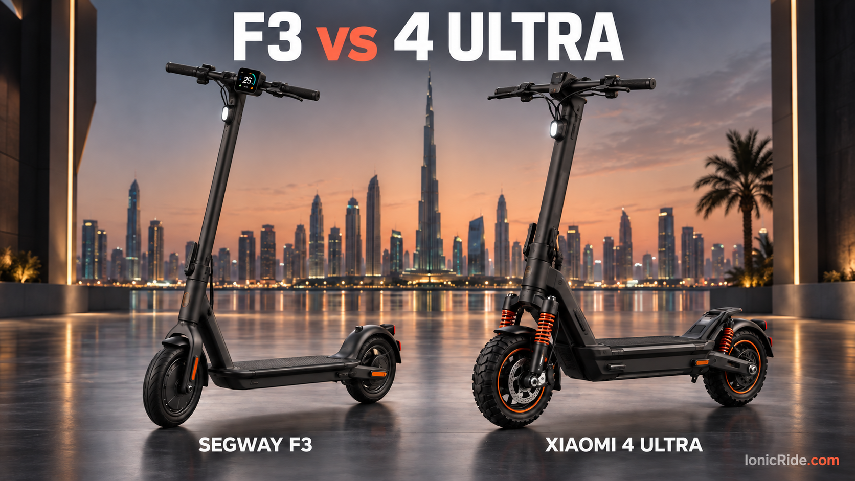 Segway F3 vs Xiaomi 4 Ultra electric scooter comparison UAE 2026
