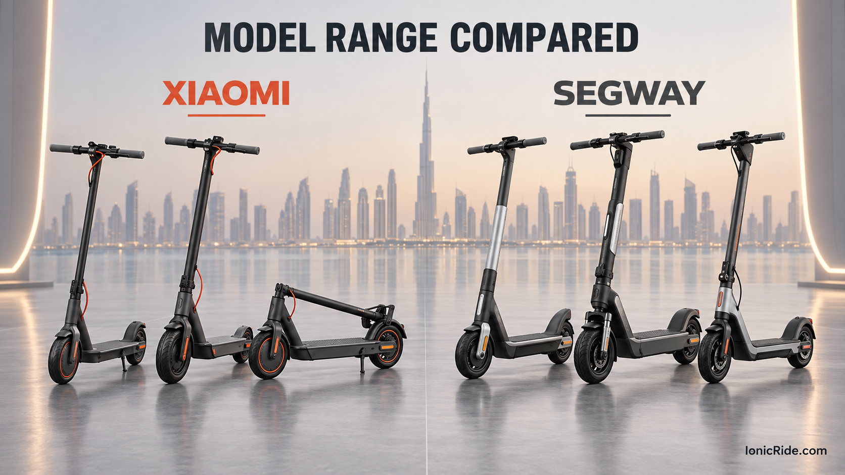 Xiaomi and Segway electric scooter model ranges compared in the UAE